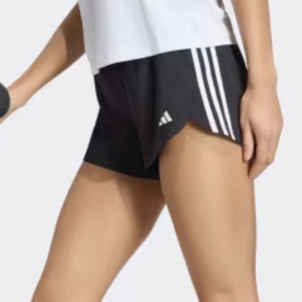 Adidas Women's Black 3-Stripes Running Shorts